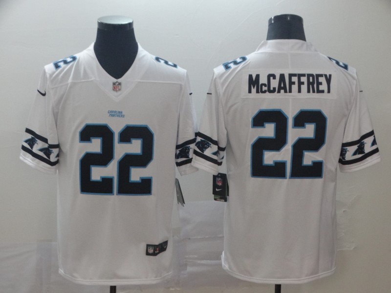 Men's Carolina Panthers #22 Christian McCaffrey White 2019 Team Logo Cool Edition NFL Limited Stitched Jersey